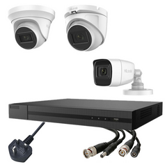 Hikvision HiLook 2MP Audio over coax kit 4 Channel Turbo Analogue HD CCTV Kit...