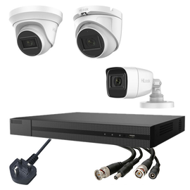 Hikvision HiLook 2MP Audio over coax kit 4 Channel Turbo Analogue HD CCTV Kit...