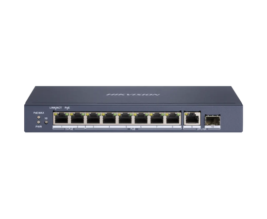 HIKVISION DS-3E0510HP-E 10-Port Gigabit Unmanaged Hi-PoE Switch (Fiber...