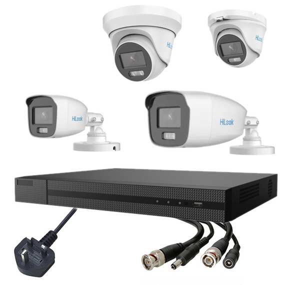 Hikvision HiLook Colorvu Lite 4 channel 3K custom kit builder (With Audio over C...