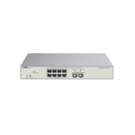 Ruijie RG-NBS3300-8MG2XS-P 8-Port Multi-Gigabit Layer 2 Cloud Managed PoE+ Switc...