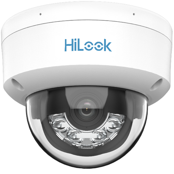 Hikvision HiLook IPC-D149HAA-LU 4MP ColorVu IP Vandal Dome Camera with 30M IR/Wh...